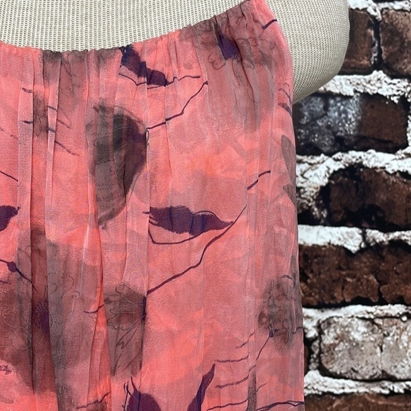 ALOHA Hawaiian Dress Sleeveless Slip Floral Pink Purple Silk Italy Medium Hawaii - Picture 8 of 14